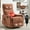Orange, variant on Grayish Green Heat Massage Manual Recliner Chair with Rocker and Swivel for Living Room, American Design Fabric Recliner with Lumbar Heat and Vibration in Grayish Green