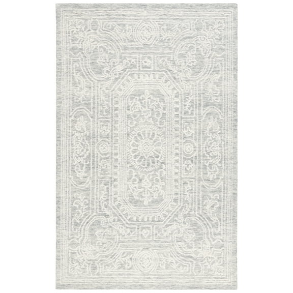 SAFAVIEH Ebony Aindreas Traditional Area Rug, Ivory/Grey, 4' x 6'