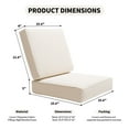 thumbnail image 3 of Outdoor Seat Cushion Set Deep Seating Patio Cushion Set Thick Cushions 25.6"x25.6"x5",Creamy White, 3 of 7