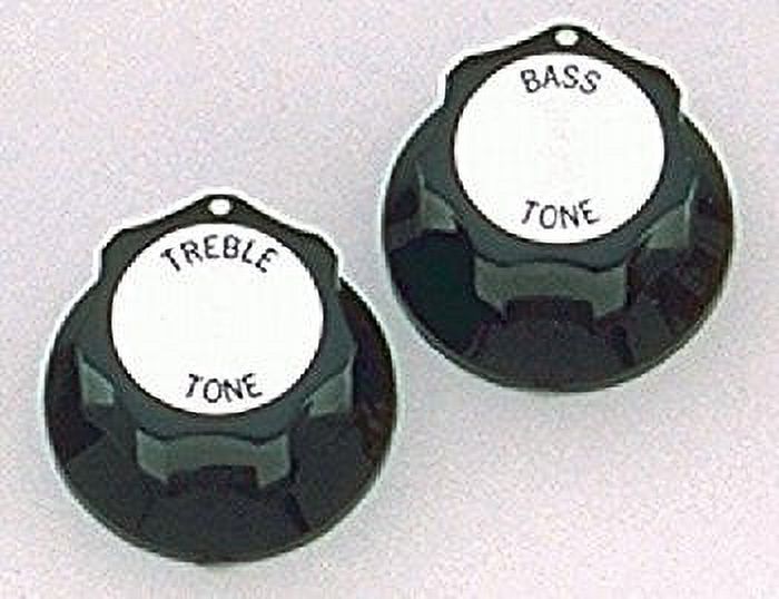 2 Treble/Bass Tone Knob Black w/Silver for Rickenbacker Allparts PK-3246-023