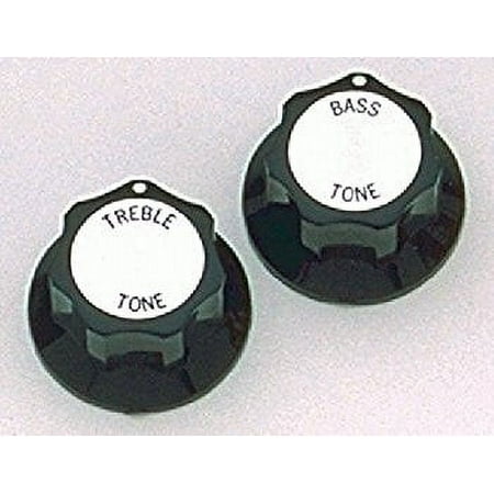 2 Treble/Bass Tone Knob Black w/Silver for Rickenbacker Allparts PK-3246-023