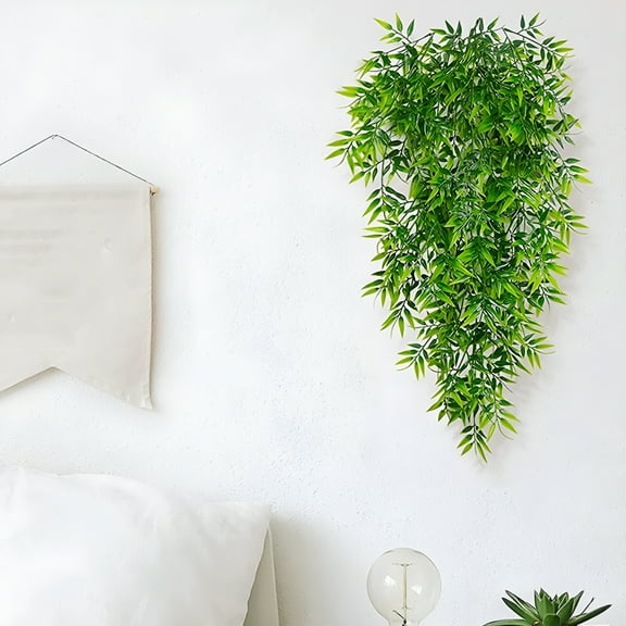 ZULAR Artificial Rattan Vine Artificial Bamboo Leaf Rattan Vine,Hanging Fake Plants for Wall Decor,Wedding Backdrop,Indoor Outdoor Garland Decoration Fake Bamboo Leaves