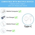 thumbnail image 2 of KOMI [2-Pack] Charger Compatible for Google Pixel Watch 2 / Fitbit Ace LTE Replacement Charging Cable. (3.3Ft/100cm) [Not for Pixel Watch 1] (White, Type-C), 2 of 5