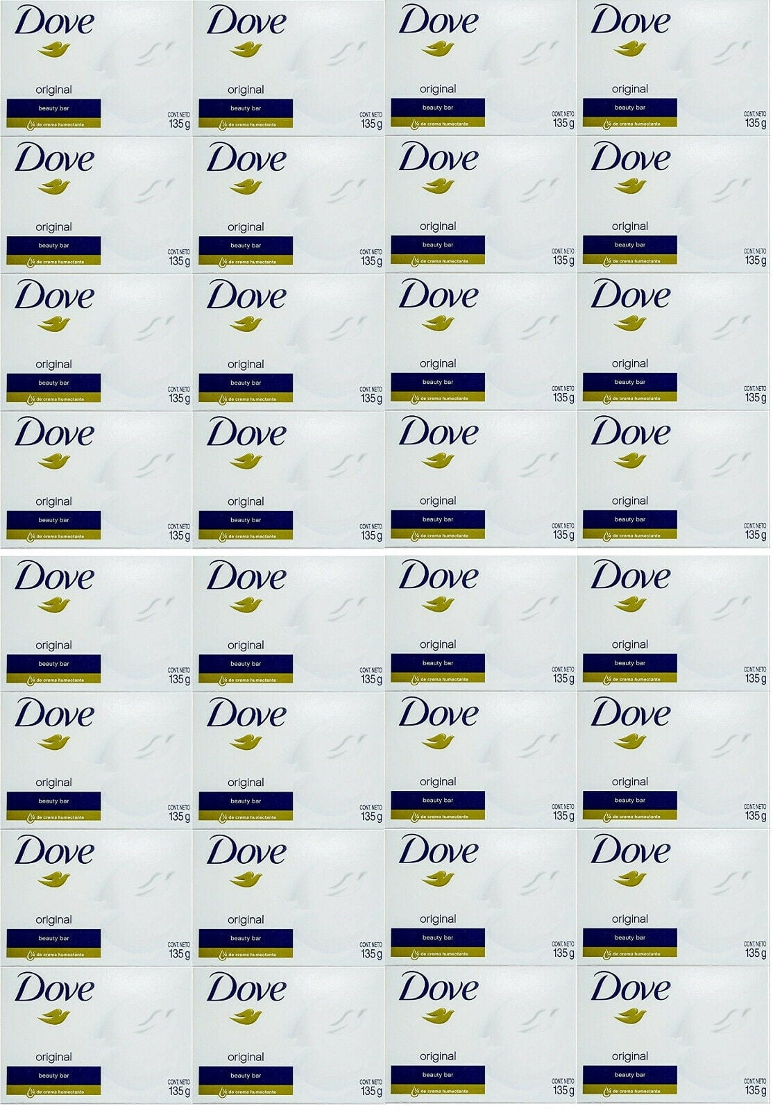 Dove Original Beauty Bar Soap 4 75 Ounce 135 Gram Pack Of 32