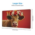 thumbnail image 2 of Rateoe White And Red Daisy Cow Print Mouse Pad - Extended Large Gaming Mousepad,Non-Slip Stitched Edge,16x29.5 Inch, 2 of 8