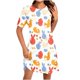 thumbnail image 1 of Vestido Corto para las Mujeres Cuello Redondo Manga Corta Impresa Suéter, Moda Casual Estilo Línea, 1 of 8