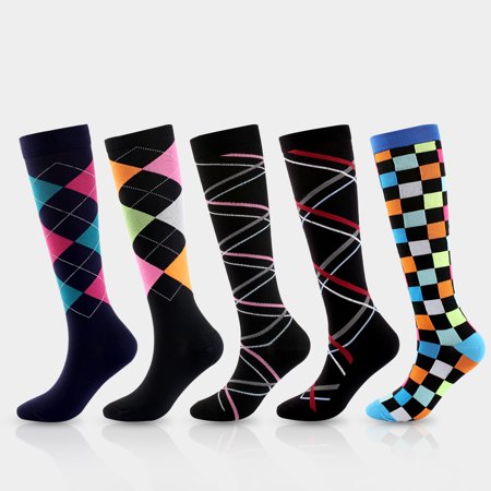 DNAKEN (5 pairs) Compression Socks for Women & Men Circulationis Best Support for Athletic Running,Hiking,Nursing men's compression socks support hose for women compression