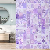 Idea4wall 3pcs Chic Purple Graphic Elements Trendy and Eclectic Mix for Stylish Wall Murals, Removable Self-Adhesive Stick Wallpaper Large Wall Stickers for Home Decorative, 72"x108"