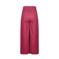 thumbnail image 6 of WHLBF UTTOASFAY Pants for Women Elastic Waist Pocket Drawstring Bohemian Polka Dots Wide Leg Full Length Pants Red XXXL, 6 of 6