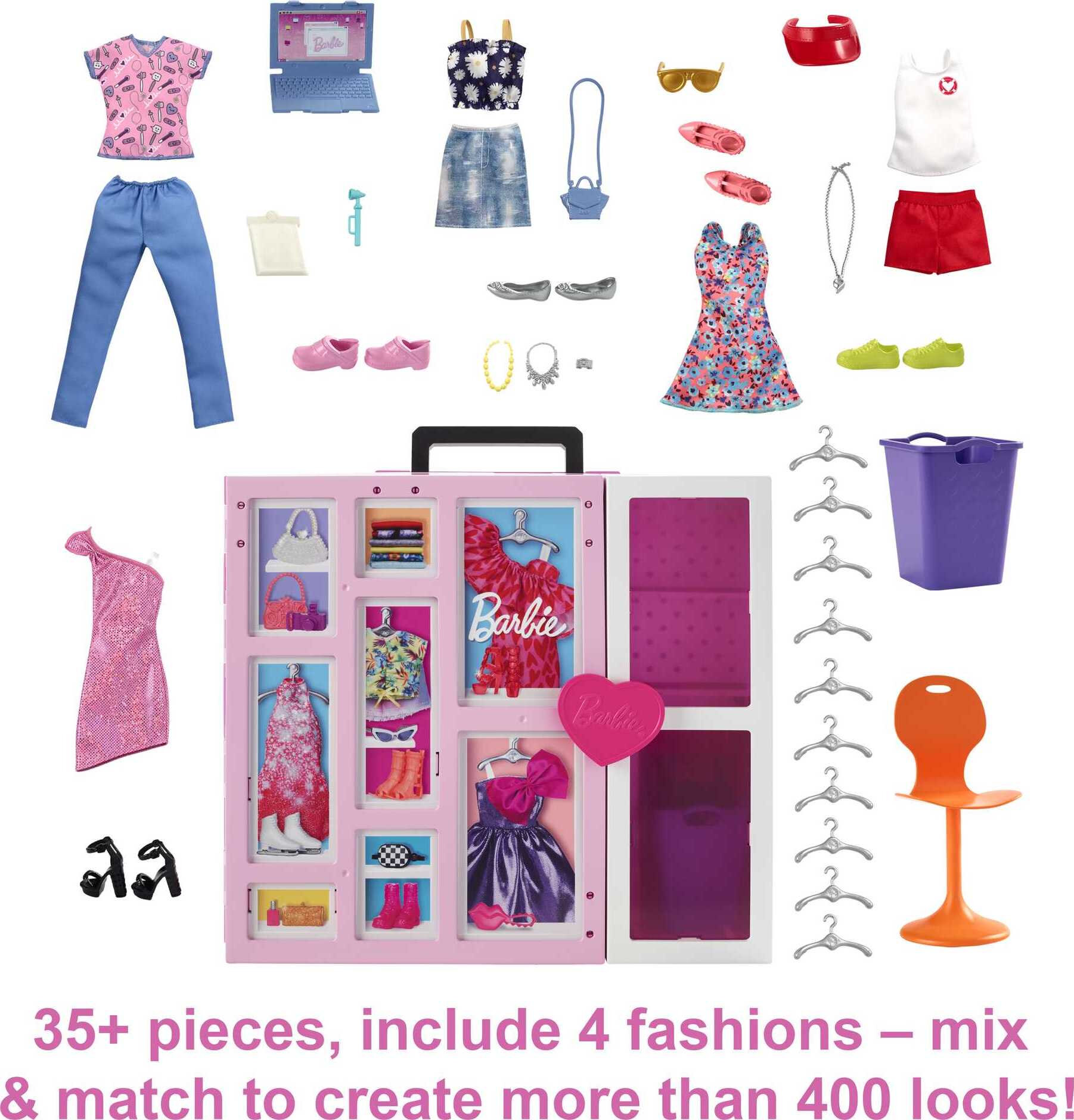 Barbie Dream Closet Playset with 35+ Clothes and Accessories, Mirror and Laundry Chute - image 5 of 7