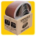 thumbnail image 1 of Cinta lijadora TPMax, grano 120, 3 x 21 pulgadas, óxido de aluminio, paquete de 12, 1 of 6