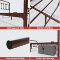 thumbnail image 6 of Golden Gate Beds Vintage Wrought Iron BedFrame with Classic Metal Platform Base, Headboard and Footboard, No Box Spring Needed, Easy Assembly, Mattress Base , Noise-Free, Sleek Brown Finish,Full Size, 6 of 10