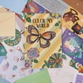thumbnail image 5 of 1set Butterfly Greeting Card Holder Color My World Photo Album Wooden Loose Leaf Binder Flowers Photo Album 2-Rings Cover Planner Keeper Keepsake for Holiday Birthday Gifts Wedding Planner, 5 of 8