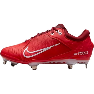 Nike Hyperdiamond 4 Elite Women\'s 9 White Red Softball Metal Cleats‎ React Nike Womens Hyperdiamond4 Elite Metal Softball Cleats CZ5917  main image 4