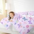 thumbnail image 4 of Manfei Romantic Butterfly Girls Bedding Comforter Set, Cartoon Blossoms Flower Twin Comforter Sets, Princess Style Reversible Bedding Set, Breathable Home Decor, 2-Piece, 4 of 8
