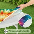 thumbnail image 5 of Rainbow Tie Dye Mandala Pattern Round Fitted Tablecloth with Elastic Edge,Dining Table Cover Waterproof,Outdoor Round Tablecloth for Camping,Dining,Indoor and Outdoor, 5 of 7
