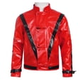 thumbnail image 5 of Halloween Cosplay Faux Leather Jacket and Pop Star Halloween Costume for Rock Star Role Play Dress Up Performance Outfit 110, 5 of 7
