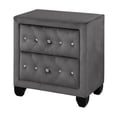 thumbnail image 3 of Pemberly Row Crystal Tufted Nightstand finished with Wood in Gray, 3 of 5