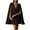 #472-Black, variant on Women's Autumn Cape Blazer Dress Double Breasted Pure Color Trench Coat for Commuting Work Office Wear