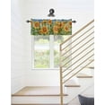 thumbnail image 6 of Kitchen Cafe Valance Curtain for Small Windows,Watercolor Sunflower on Wood Grain Rod Pocket Valances Floral Green Leaves Blue Sky Window Treatment Panel for Living Room/Bedroom/Bathroom,54x18in, 6 of 9