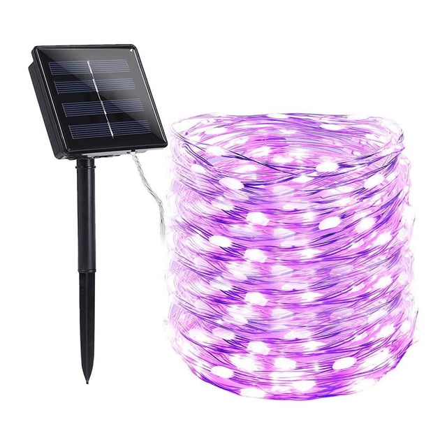 2 Luces Solares Cadena Al Alambre Cobre Lámpara Hadas (rosa Blanco 200 LED).