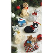 Christmas Kitties Ornaments Felt Applique Kit, Set of 6