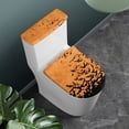 thumbnail image 2 of HELLHERO Halloween Bat Orange Gradient Elastic Fabric Bathroom Toilet Lid Cover Set for Hotel, Adjustable Washable Elastic Installation, Stretch Fit, 17x21 Inches, 2 of 8