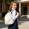 thumbnail image 2 of GobdXE Back To School Unisex Student Quilted Pastel Bow Embroidery Backpack Front Zipper Pocket Lightweight Casual Daypack Size:One Size, 2 of 8