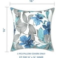 thumbnail image 2 of Outdoor Pillow Covers Set of 2, Patio Waterproof Throw Pillow Cases Fade Resistant Accent Pillow Covers for Spring Summer Garden Decoration, 16x16, Clemens Noir Blue, 2 of 6