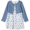 thumbnail image 1 of Luvable Friends Bebé Niñas Y Cárdigan Vestido Casual Azul Floral 3T Us, 1 of 1