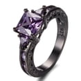 thumbnail image 7 of Pink/Purple Zirconia Band Women's Black Gold Filled Wedding Party Ring Size 6-10, 7 of 7