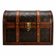 thumbnail image 4 of Wooden Leather Treasure Chest, 4 of 8