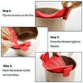 thumbnail image 6 of Clip On Strainer Silicone for all Pots and Pans,  Pasta Strainer Clip on Food Strainer for Meat Vegetables Fruit Silicone Kitchen Colander, 6 of 6