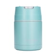 thumbnail image 1 of Recipiente para alimentos aislado al vacío de 800 ml/27 oz, recipiente para alimentos al vacío de doble capa de acero inoxidable 304 con cuchara plegable, color verde, 1 of 15