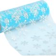 thumbnail image 4 of Tulle Roles, Glitter, Snowflakes, Printed Tulle, Blue Net Band For Christmas, 15cm*10m, 4 of 5
