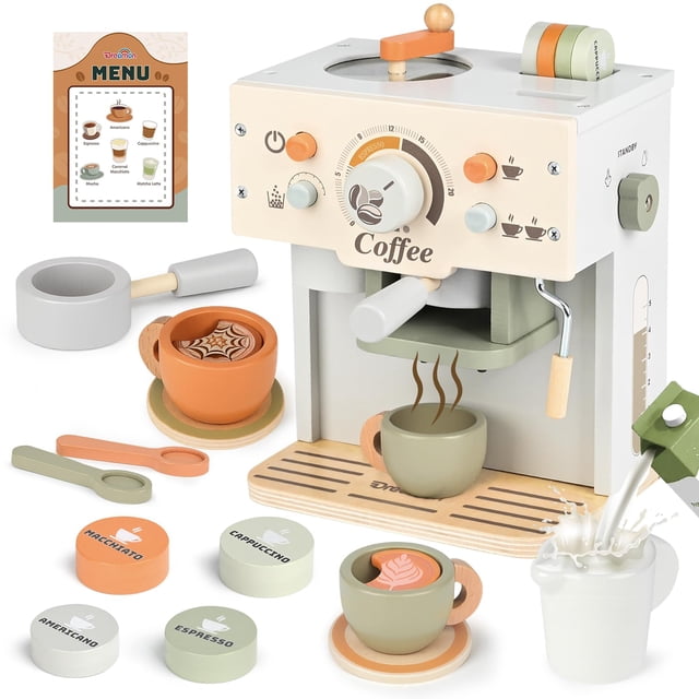 Set de juguete Wooden Dreamon Coffee Maker para niños de 3 a 6 años