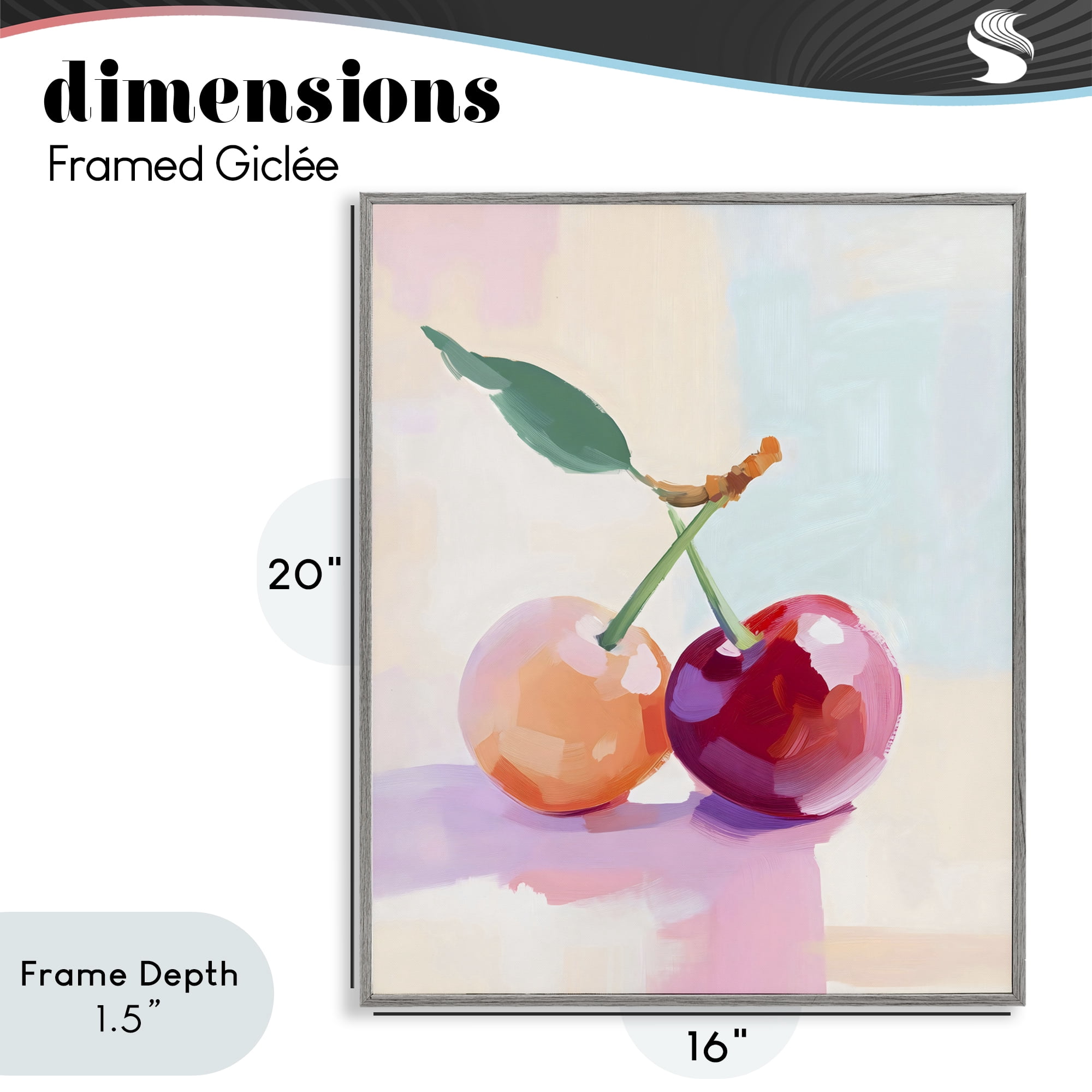 Stupell Industries Pastel Cherries Pair Gray Framed Giclee Art, design by The Prints Vibe
