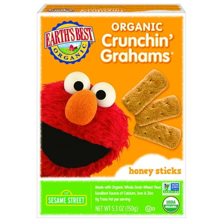 Earth's Best Organic: Organic Crunchin' Sesame Street Honey Sticks Grahams, 5.30 oz