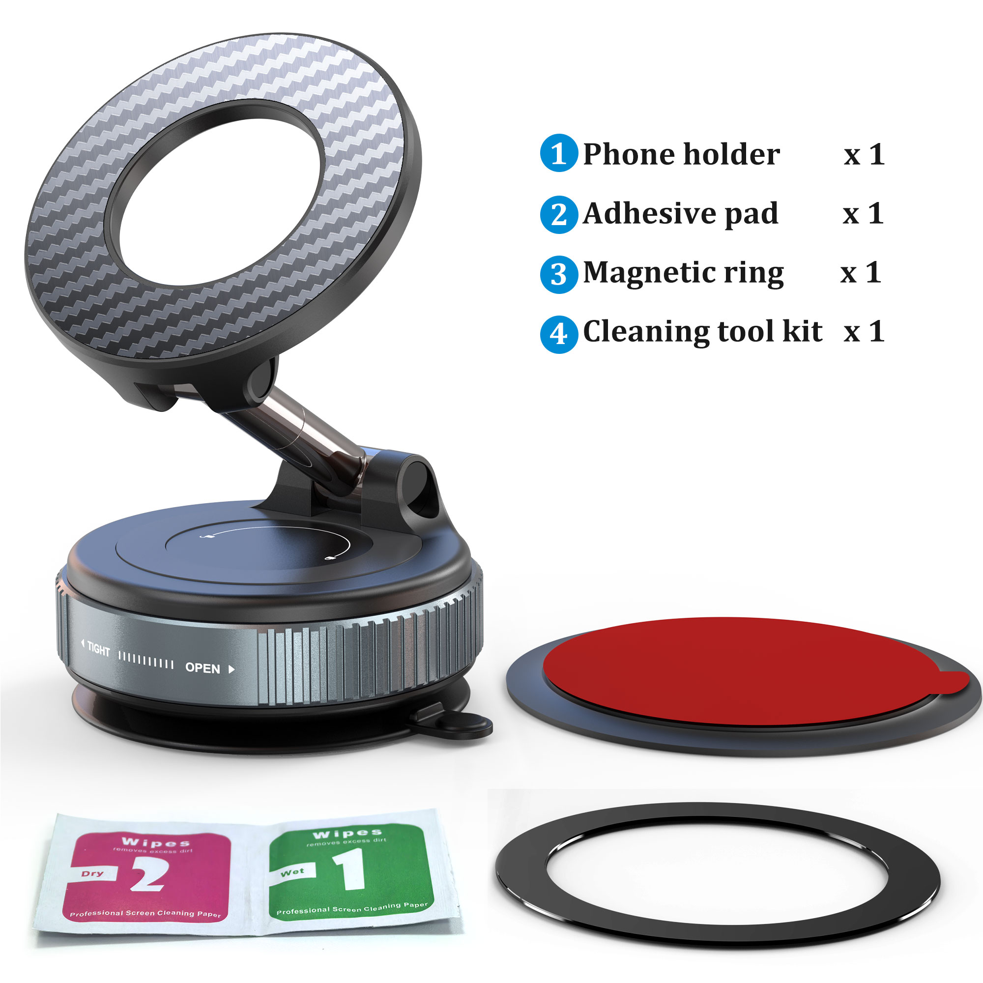 SPORTLINK Magnetic Car Phone Mount, Suction Cup, Black photo 8