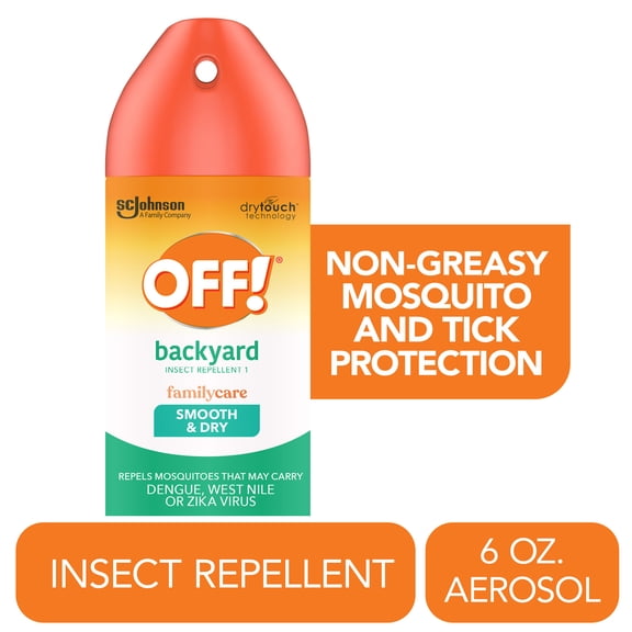 OFF! Backyard FamilyCare Smooth & Dry Mosquito Repellent I, Bug Spray with drytouch Technology, 6 oz