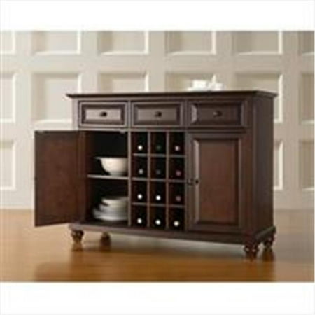 Buffet Server Sideboard - Crosley Furniture Cambridge Buffet Server - Sideboard Cabinet with Wine Storage in Vintage Mahogany Finish