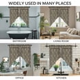 thumbnail image 3 of Grey Boho Swag Curtains for Kitchen/Bedroom/Living Room, Vintage Ethnic Tribe Abstract Art Floral Scalloped Curtains 63 Inch Long, Rod Pocket Window Swag Topper Curtains Valances 2 Panels Set 36"x63", 3 of 8