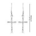 thumbnail image 5 of LeCalla 925 Sterling Silver Fishhook Cross Drop Dangle Earrings Jewelry Gifts for Women and Teen 35MM, 5 of 8