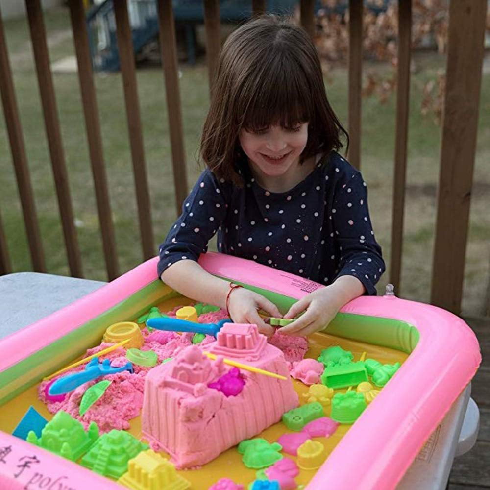 Inflatable Sand Tray Plastic Table Children Kids Indoor Playing Sand Clay Toy F1 