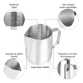 thumbnail image 4 of Leche Café Latte Nave Taza Jarra Para Espumar Cocina 600ml Plata, 4 of 5