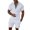 White, variant on Daolelai Men's Casual Corrugated Lapel Short-Sleeved T-Shirt Shorts Two-Piece Suit