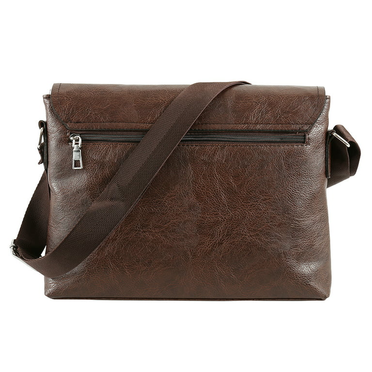  Tuoig Black Man Messenger Bags Classic Leather Men Bags  Shoulder Crossbody Business Briefcase Sling Printed Male Bag (Color :  Brown-Large) : Clothing, Shoes & Jewelry