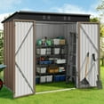 thumbnail image 5 of Lofka 6x4 FT Outdoor Storage Shed with Lockable Doors - Perfect for Bike and Patio Storage, Brown, 5 of 9
