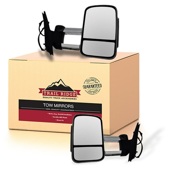 Trail Ridge Towing Mirror Power Heated Signal Side Chrome Pair Set for Chevy GMC