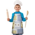 thumbnail image 2 of Pioneer Flower Floral Print Pattern Kids Aprons for Girls and Boys,Adjustable Neck Strap Toddler Aprons for Kids Cooking Baking, 2 of 7